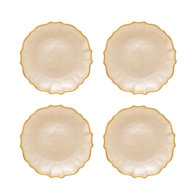 Vetro Felice ヴェトロ フェリーチェ パールクイーン プレート 16cm イエロー 4枚セット