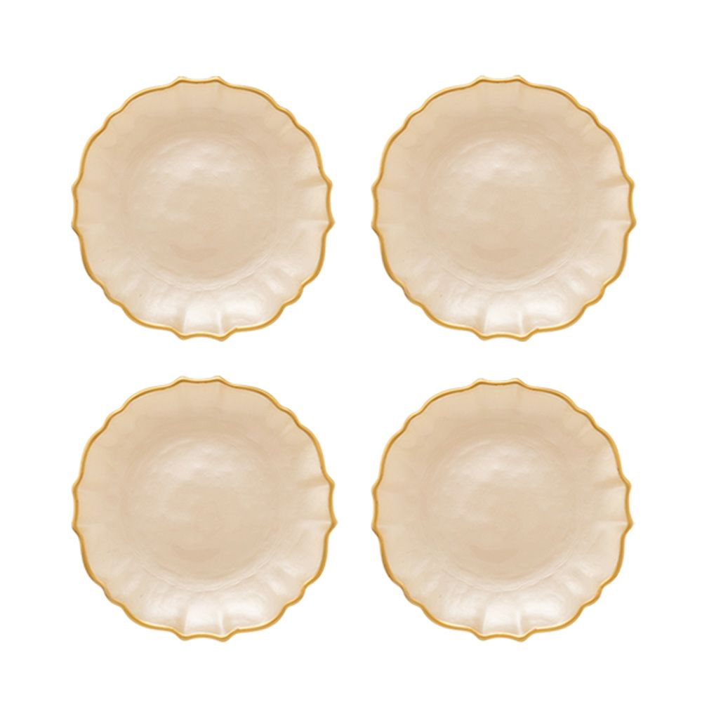 Vetro Felice ヴェトロ フェリーチェ パールクイーン プレート 16cm イエロー 4枚セット