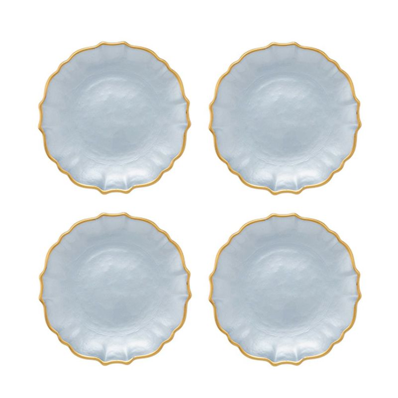 Vetro Felice ヴェトロ フェリーチェ パールクイーン プレート 16cm ブルー 4枚セット