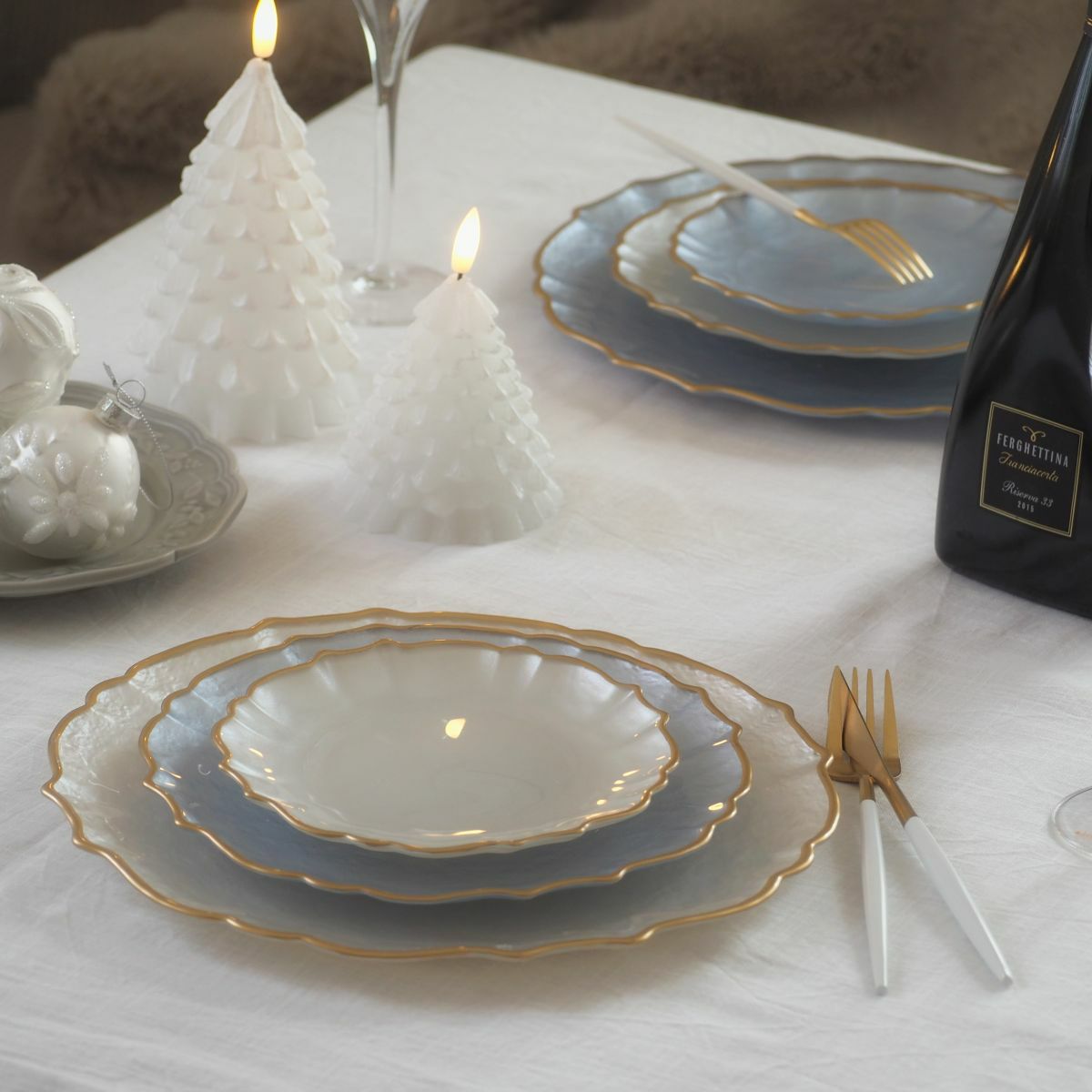 Vetro Felice ヴェトロ フェリーチェ パールクイーン プレート 16cm ホワイト 4枚セット