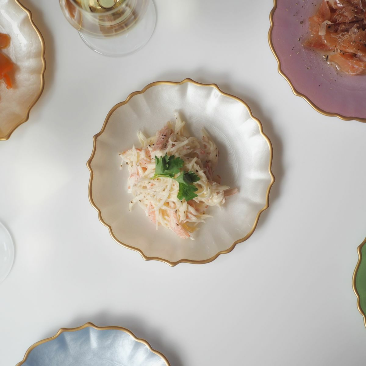 Vetro Felice ヴェトロ フェリーチェ パールクイーン プレート 16cm ホワイト 4枚セット