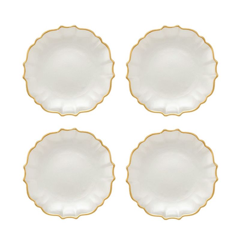 Vetro Felice ヴェトロ フェリーチェ パールクイーン プレート 16cm ホワイト 4枚セット