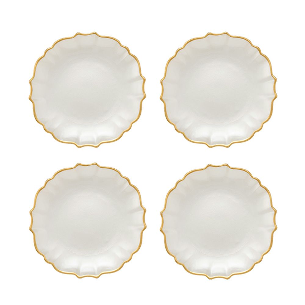Vetro Felice ヴェトロ フェリーチェ パールクイーン プレート 16cm ホワイト 4枚セット
