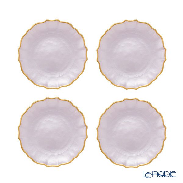 Vetro Felice ヴェトロ フェリーチェ パールクイーン プレート 16cm ライラック 4枚セット