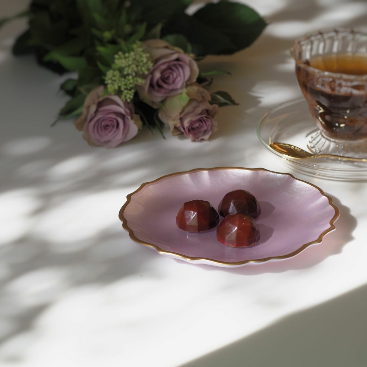 Vetro Felice ヴェトロ フェリーチェ パールクイーン プレート 16cm ライラック 4枚セット