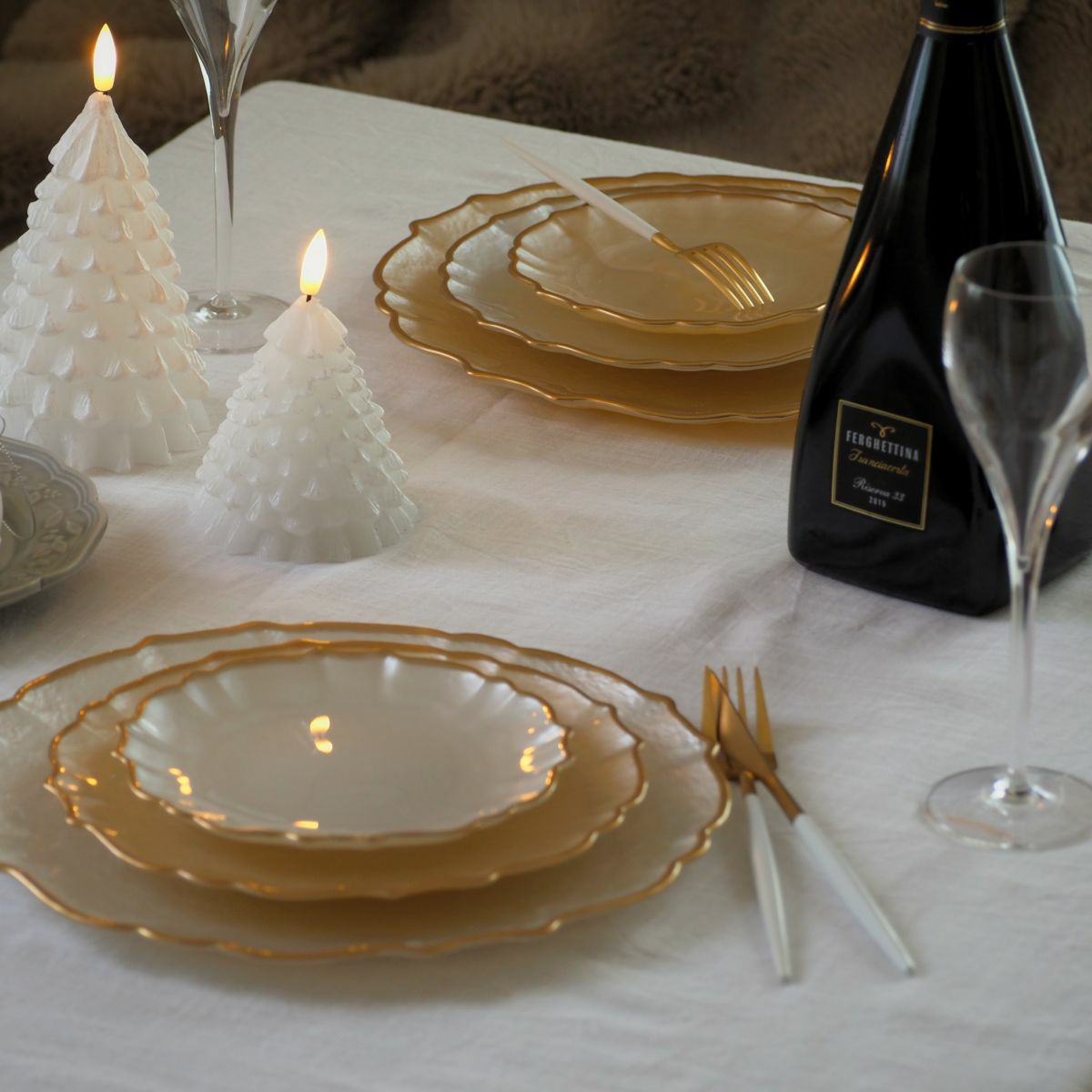 Vetro Felice ヴェトロ フェリーチェ パールクイーン プレート 21cm イエロー 4枚セット