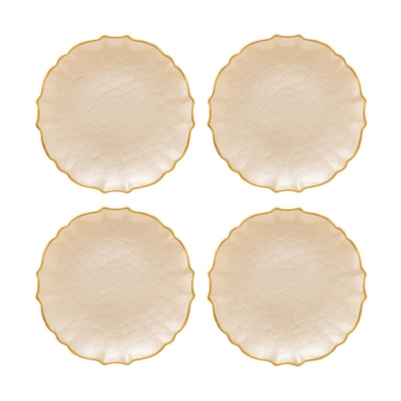 Vetro Felice ヴェトロ フェリーチェ パールクイーン プレート 21cm イエロー 4枚セット