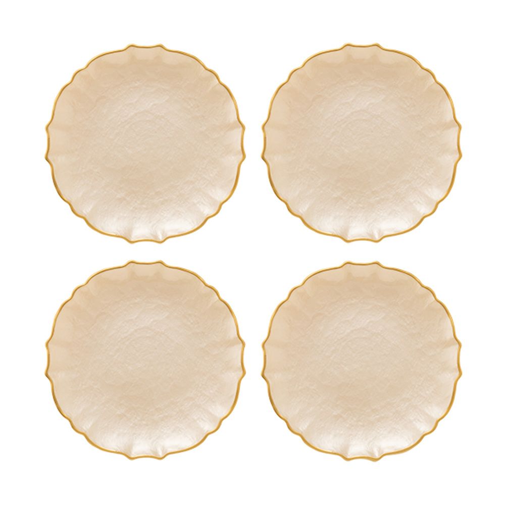 Vetro Felice ヴェトロ フェリーチェ パールクイーン プレート 21cm イエロー 4枚セット