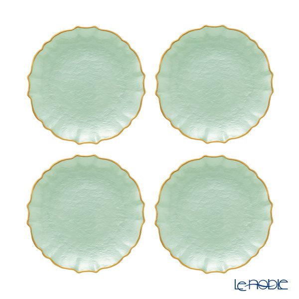 Vetro Felice ヴェトロ フェリーチェ パールクイーン プレート 21cm グリーン 4枚セット