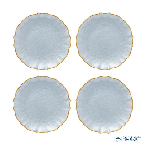 Vetro Felice ヴェトロ フェリーチェ パールクイーン プレート 21cm ブルー 4枚セット