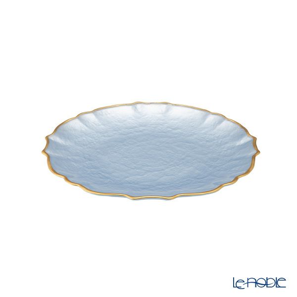 Vetro Felice ヴェトロ フェリーチェ パールクイーン プレート 21cm ブルー 4枚セット