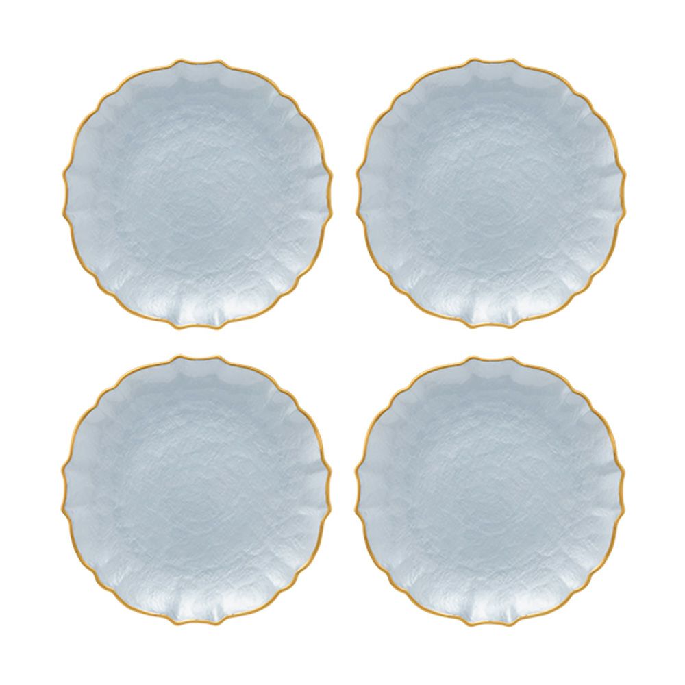 Vetro Felice ヴェトロ フェリーチェ パールクイーン プレート 21cm ブルー 4枚セット