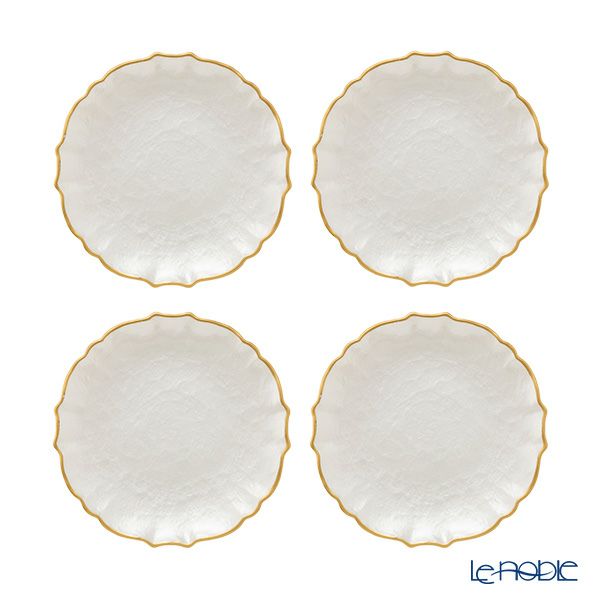 Vetro Felice ヴェトロ フェリーチェ パールクイーン プレート 21cm ホワイト 4枚セット