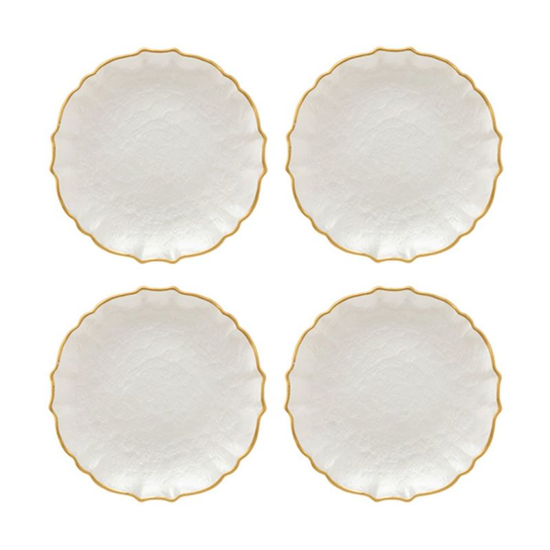 Vetro Felice ヴェトロ フェリーチェ パールクイーン プレート 21cm ホワイト 4枚セット