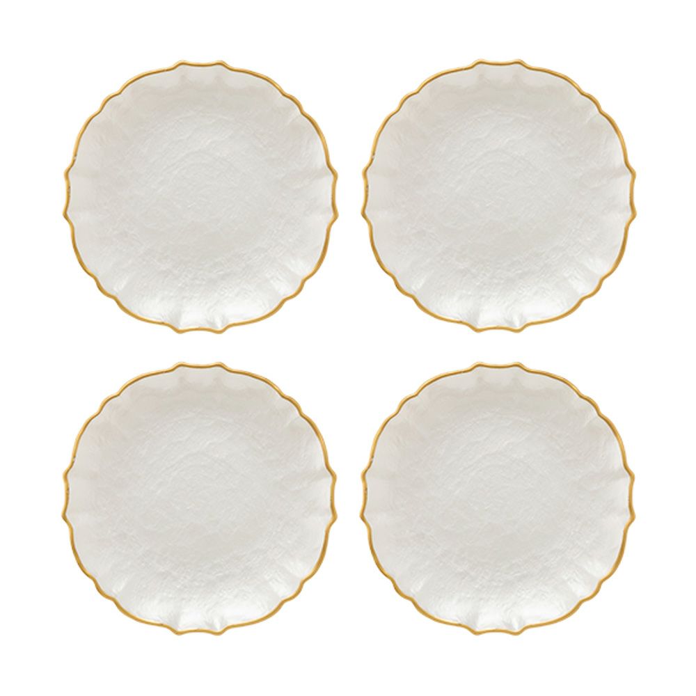 Vetro Felice ヴェトロ フェリーチェ パールクイーン プレート 21cm ホワイト 4枚セット