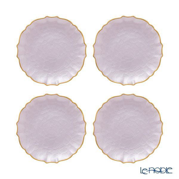 Vetro Felice ヴェトロ フェリーチェ パールクイーン プレート 21cm ライラック 4枚セット