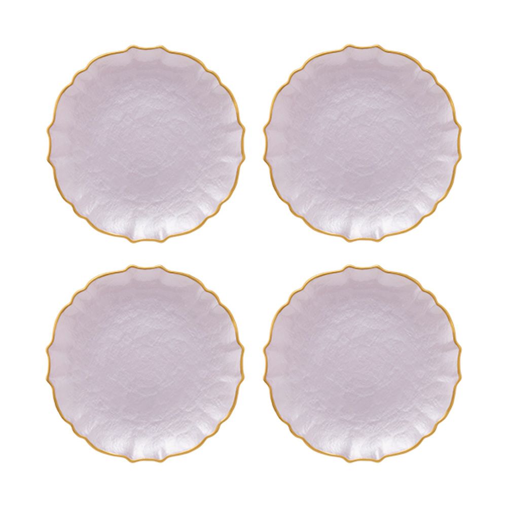 Vetro Felice ヴェトロ フェリーチェ パールクイーン プレート 21cm ライラック 4枚セット