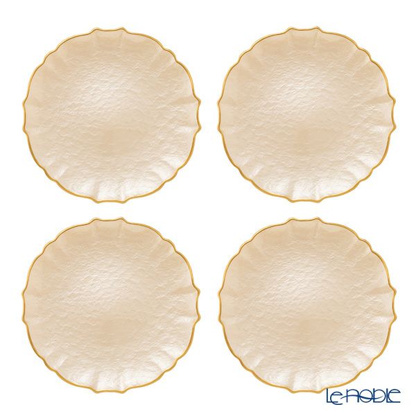 Vetro Felice ヴェトロ フェリーチェ パールクイーン プレート 27cm イエロー 4枚セット