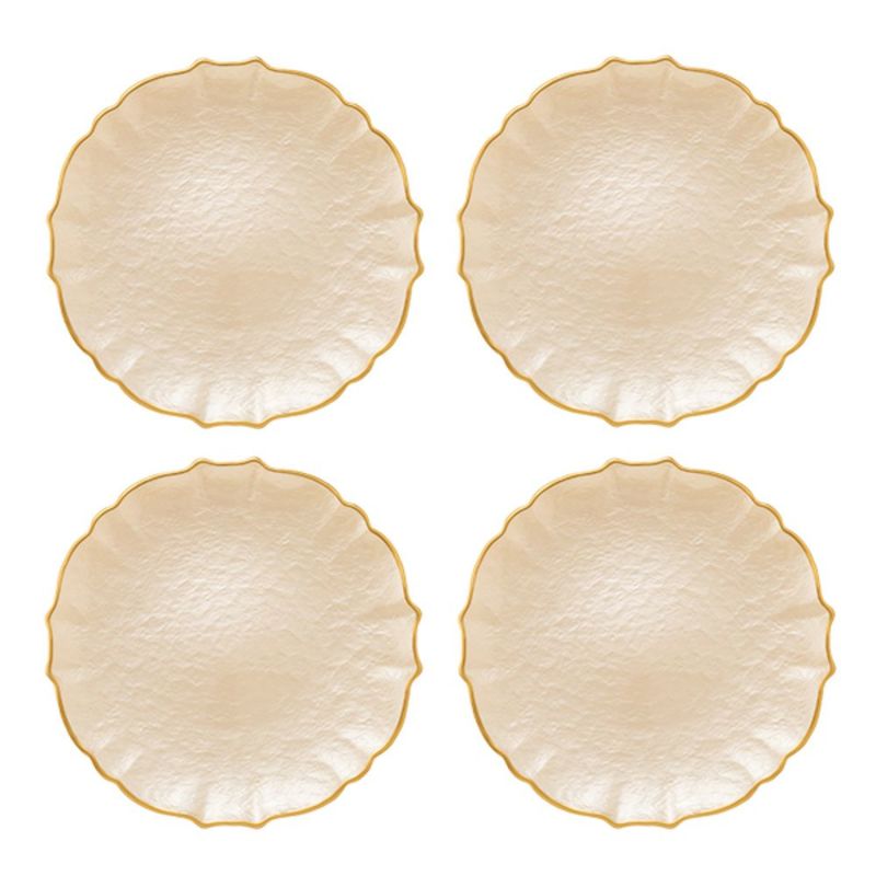 Vetro Felice ヴェトロ フェリーチェ パールクイーン プレート 27cm イエロー 4枚セット