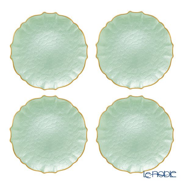 Vetro Felice ヴェトロ フェリーチェ パールクイーン プレート 27cm グリーン 4枚セット