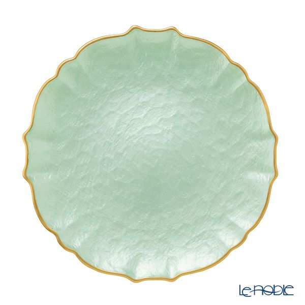 Vetro Felice ヴェトロ フェリーチェ パールクイーン プレート 27cm グリーン 4枚セット