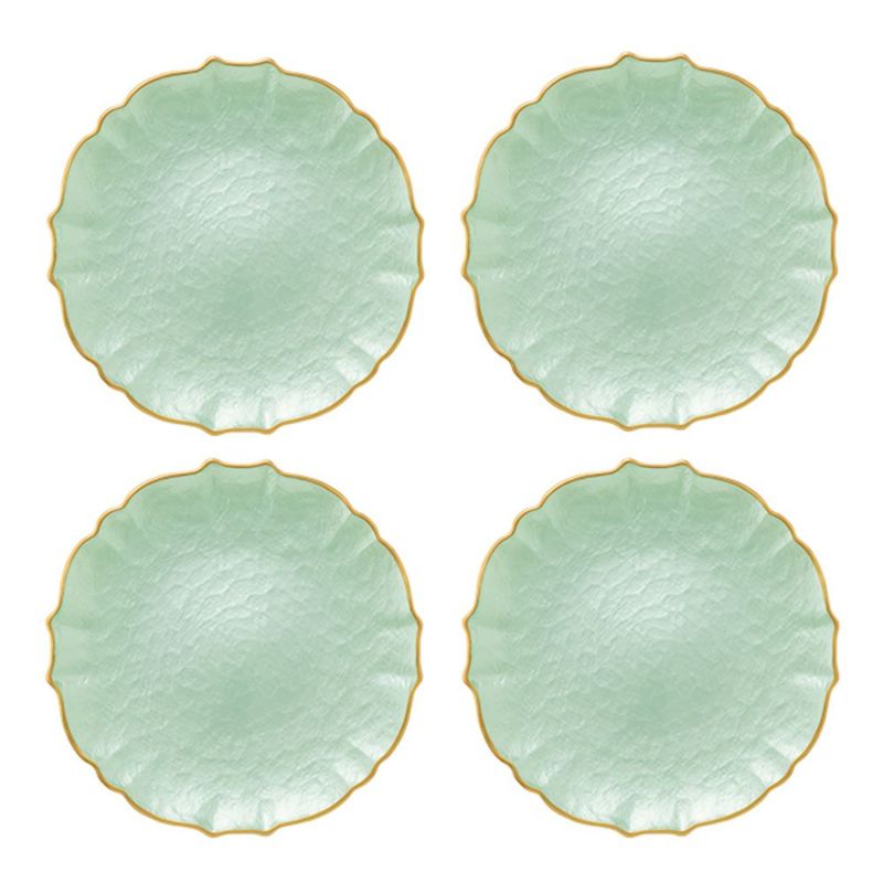 Vetro Felice ヴェトロ フェリーチェ パールクイーン プレート 27cm グリーン 4枚セット