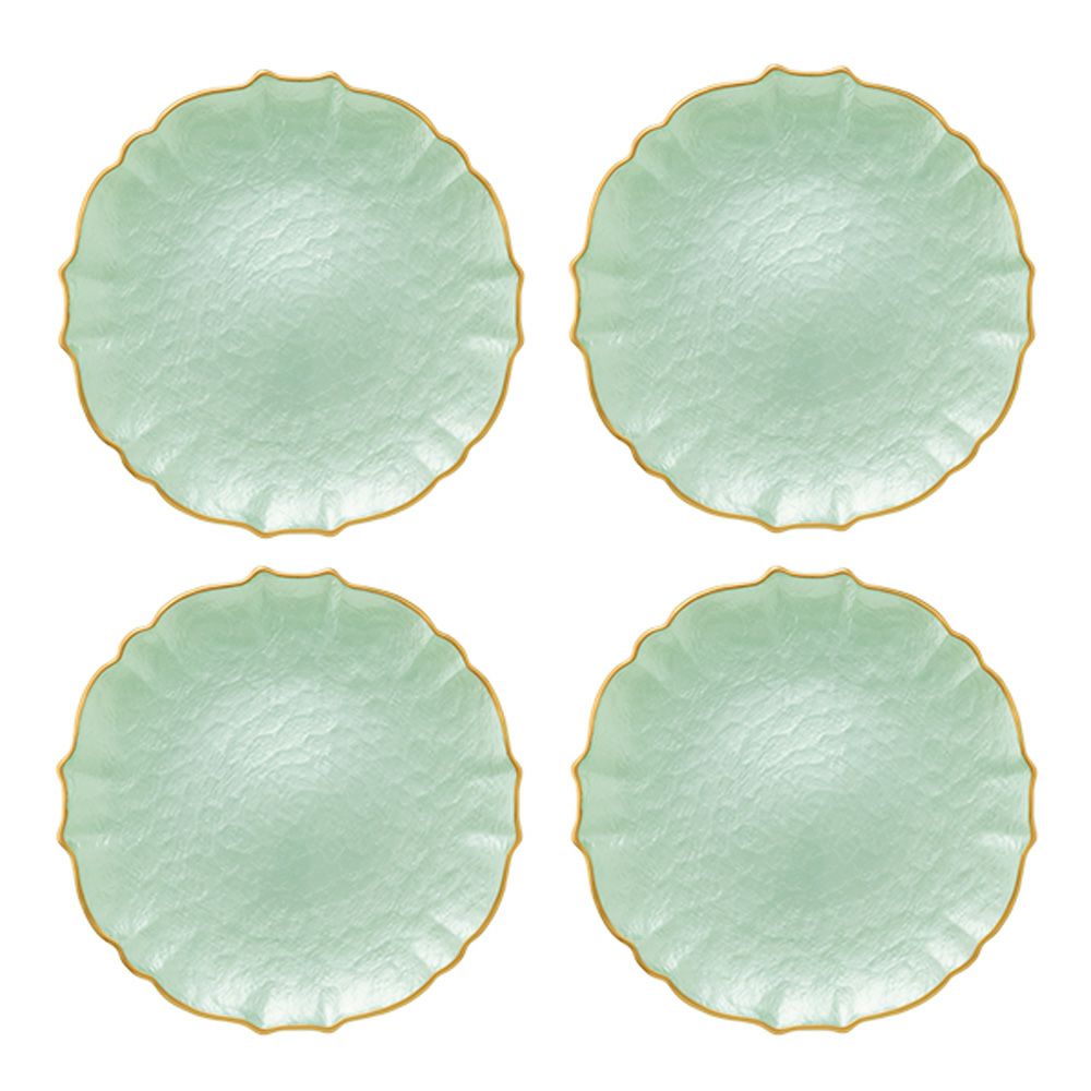 Vetro Felice ヴェトロ フェリーチェ パールクイーン プレート 27cm グリーン 4枚セット