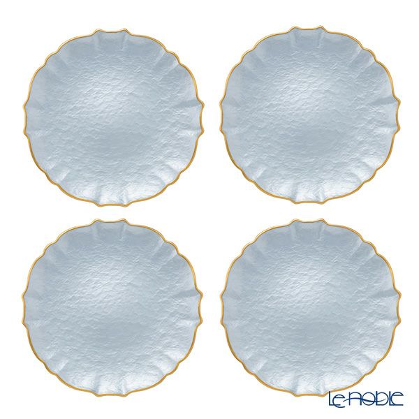 Vetro Felice ヴェトロ フェリーチェ パールクイーン プレート 27cm ブルー 4枚セット