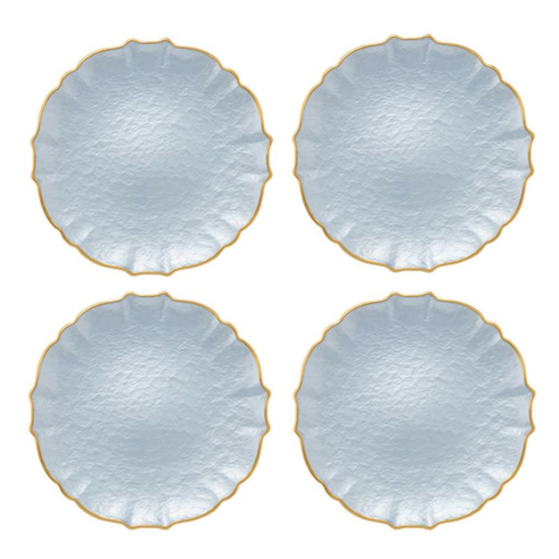 Vetro Felice ヴェトロ フェリーチェ パールクイーン プレート 27cm ブルー 4枚セット