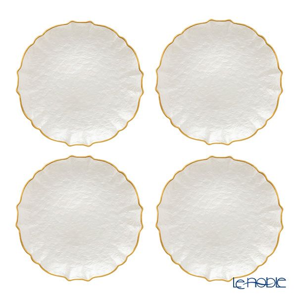 Vetro Felice ヴェトロ フェリーチェ パールクイーン プレート 27cm ホワイト 4枚セット