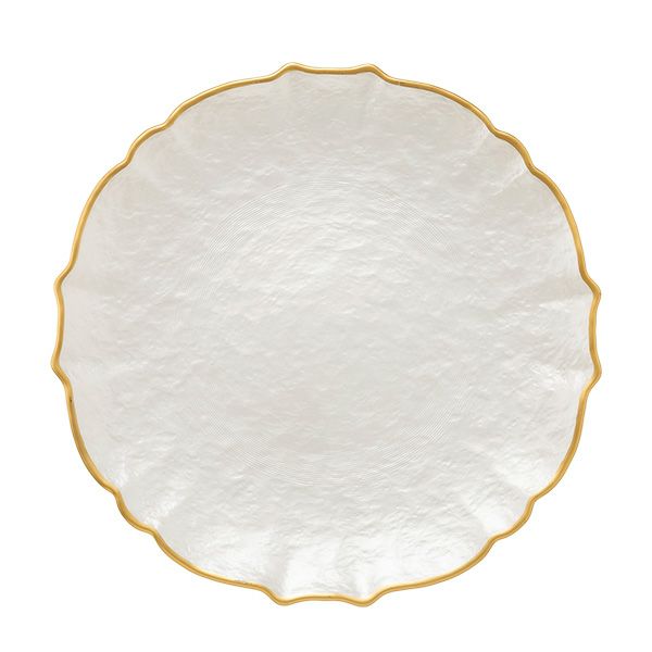 Vetro Felice ヴェトロ フェリーチェ パールクイーン プレート 27cm ホワイト 4枚セット