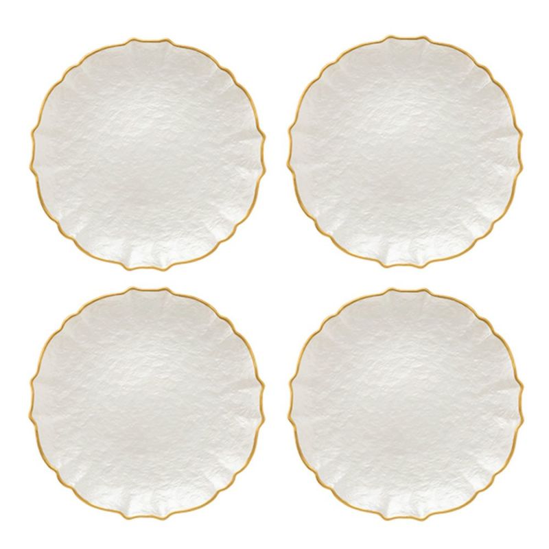 Vetro Felice ヴェトロ フェリーチェ パールクイーン プレート 27cm ホワイト 4枚セット