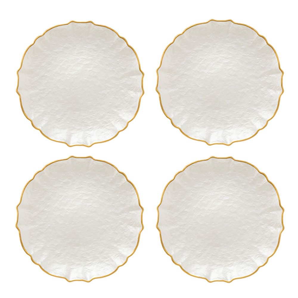 Vetro Felice ヴェトロ フェリーチェ パールクイーン プレート 27cm ホワイト 4枚セット