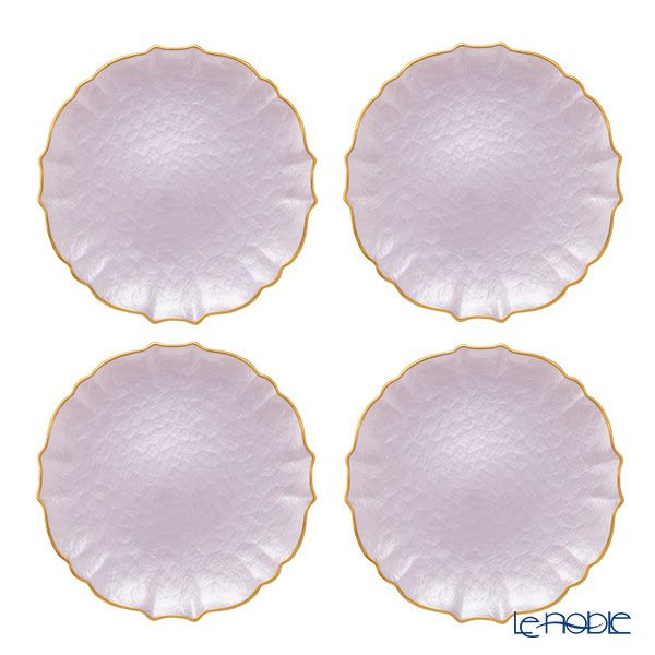 Vetro Felice ヴェトロ フェリーチェ パールクイーン プレート 27cm ライラック 4枚セット