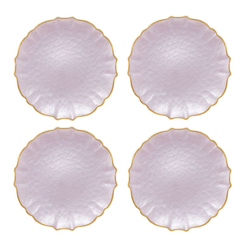 Vetro Felice ヴェトロ フェリーチェ パールクイーン プレート 27cm ライラック 4枚セット