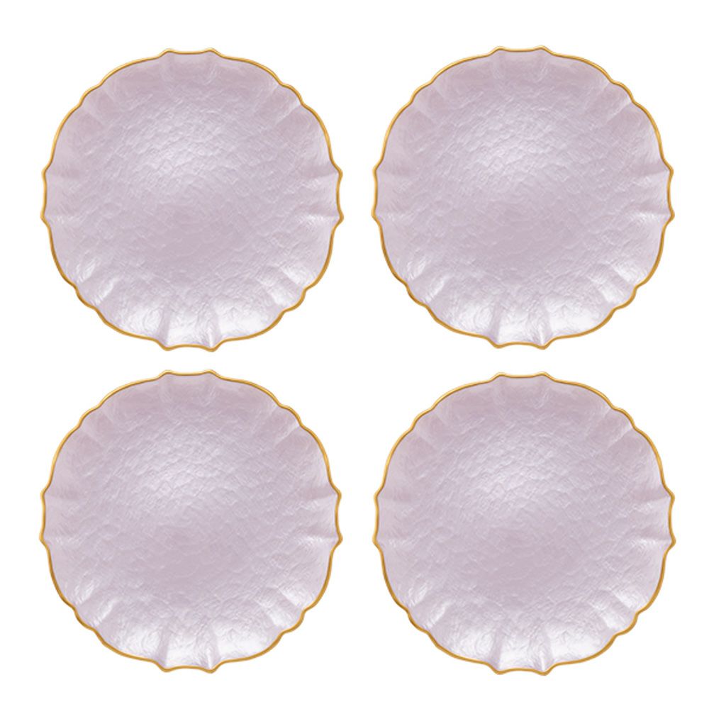 Vetro Felice ヴェトロ フェリーチェ パールクイーン プレート 27cm ライラック 4枚セット