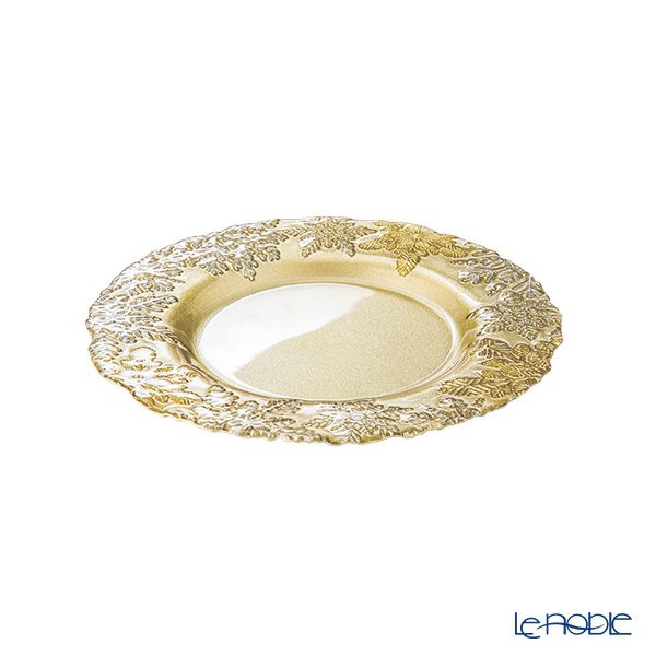 Vetro Felice ヴェトロ フェリーチェ スノー プレート 22cm ゴールド 4枚セット