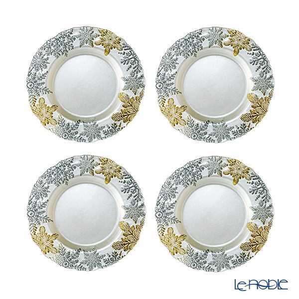 Vetro Felice ヴェトロ フェリーチェ スノー プレート 22cm ホワイト 4枚セット
