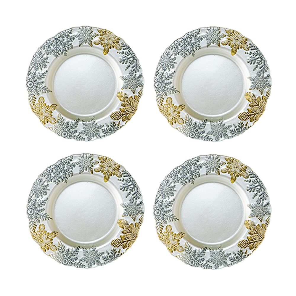 Vetro Felice ヴェトロ フェリーチェ スノー プレート 22cm ホワイト 4枚セット