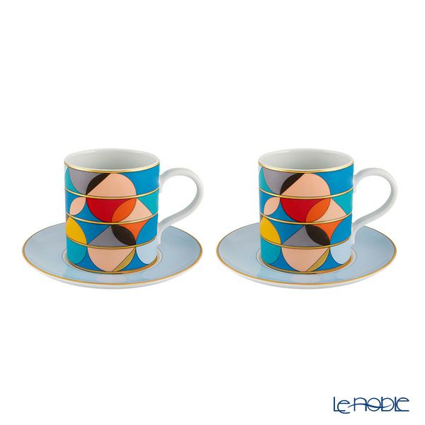 ポルトガル食器 ヴィスタ アレグレ Futurismo フューチャリズム ティーカップ＆ソーサー 295ml ペア