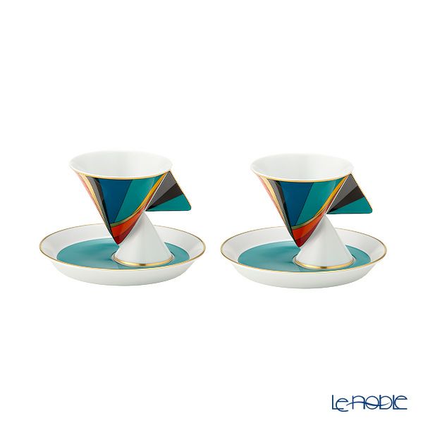 ポルトガル食器 ヴィスタ アレグレ Futurismo フューチャリズム コーヒーカップ＆ソーサー 80ml ペア デミタス／エスプレッソ