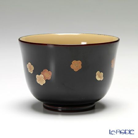 【伝統工芸】輪島塗 湯呑＆茶托 5客揃小花 坂口政昭氏作