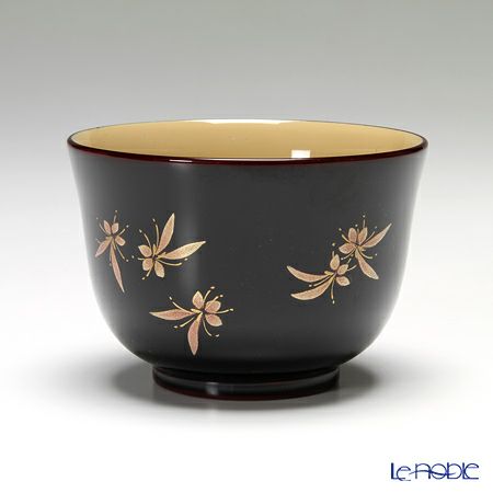 【伝統工芸】輪島塗 湯呑＆茶托 5客揃小花 坂口政昭氏作