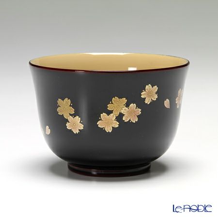 【伝統工芸】輪島塗 湯呑＆茶托 5客揃小花 坂口政昭氏作