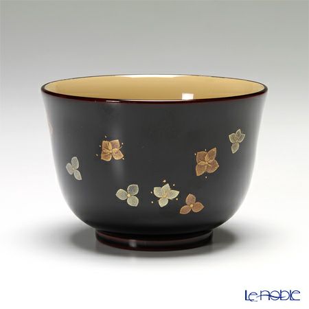 【伝統工芸】輪島塗 湯呑＆茶托 5客揃小花 坂口政昭氏作