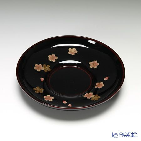 【伝統工芸】輪島塗 湯呑＆茶托 5客揃小花 坂口政昭氏作