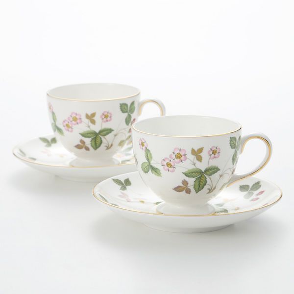 ウェッジウッド（Wedgwood） ワイルドストロベリー ティーカップ＆ソーサー（リー）200ml ペア