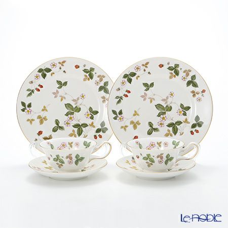 ウェッジウッド（Wedgwood） ワイルドストロベリー トリオセット（ピオニー） ペア