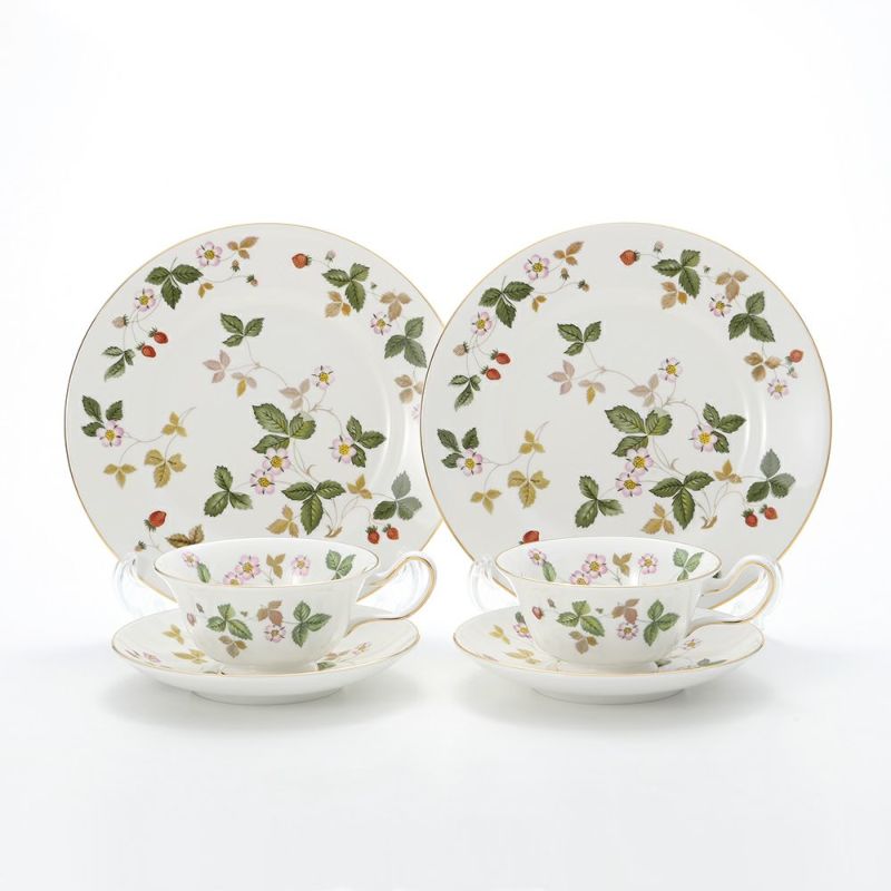 ウェッジウッド（Wedgwood） ワイルドストロベリー トリオセット（ピオニー） ペア