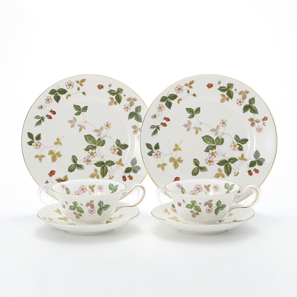 ウェッジウッド（Wedgwood） ワイルドストロベリー トリオセット（ピオニー） ペア